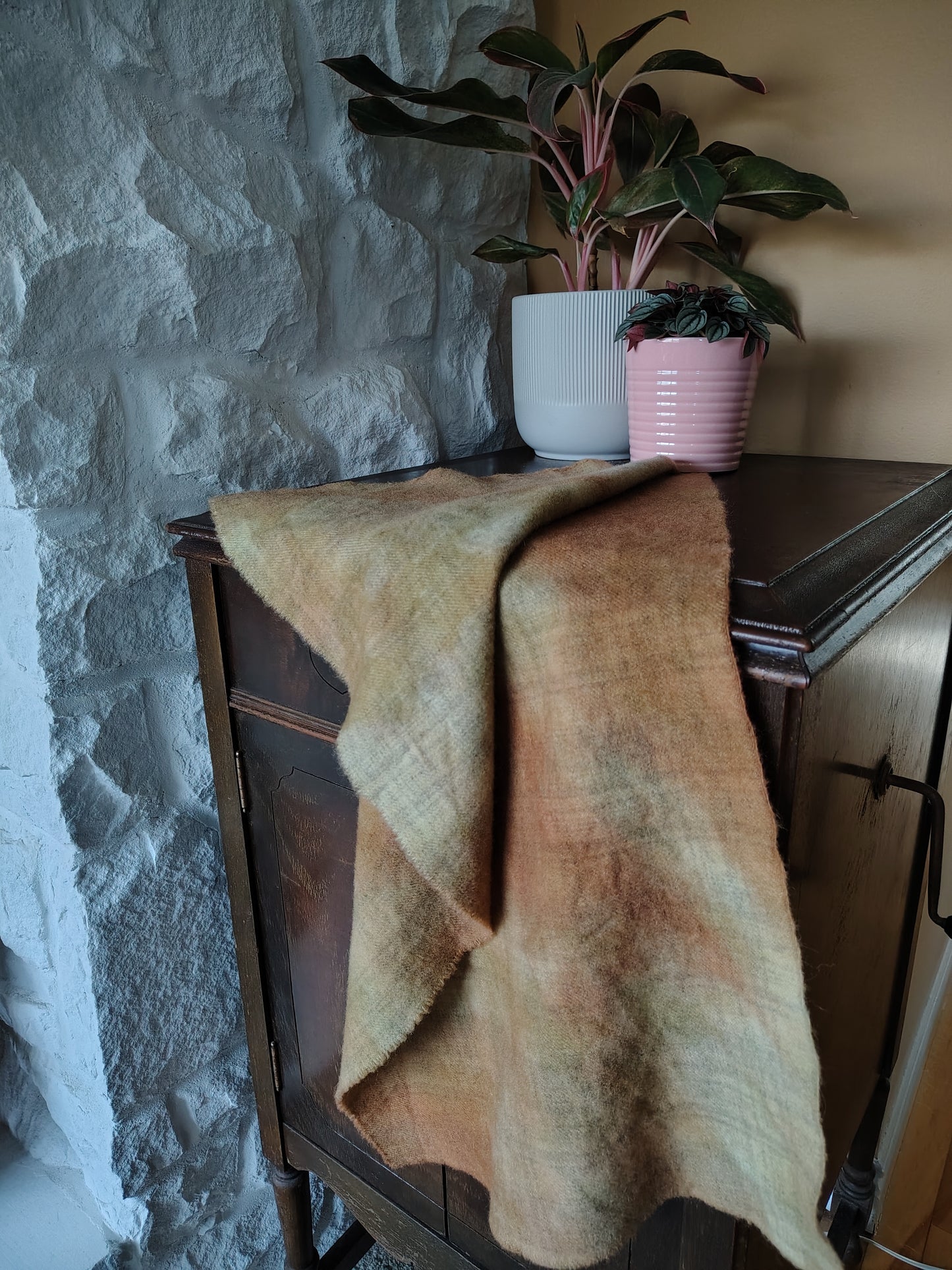 Tan Hand Dyed Plaid Wool (Light)
