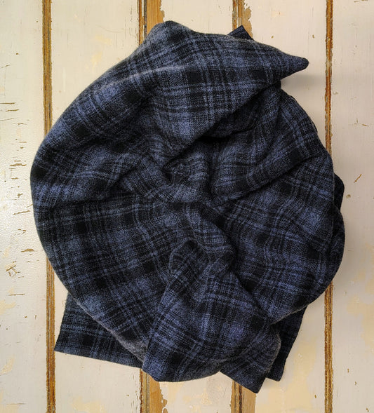 COLONIAL BLUE Hand Dyed Plaid Wool (Dark)
