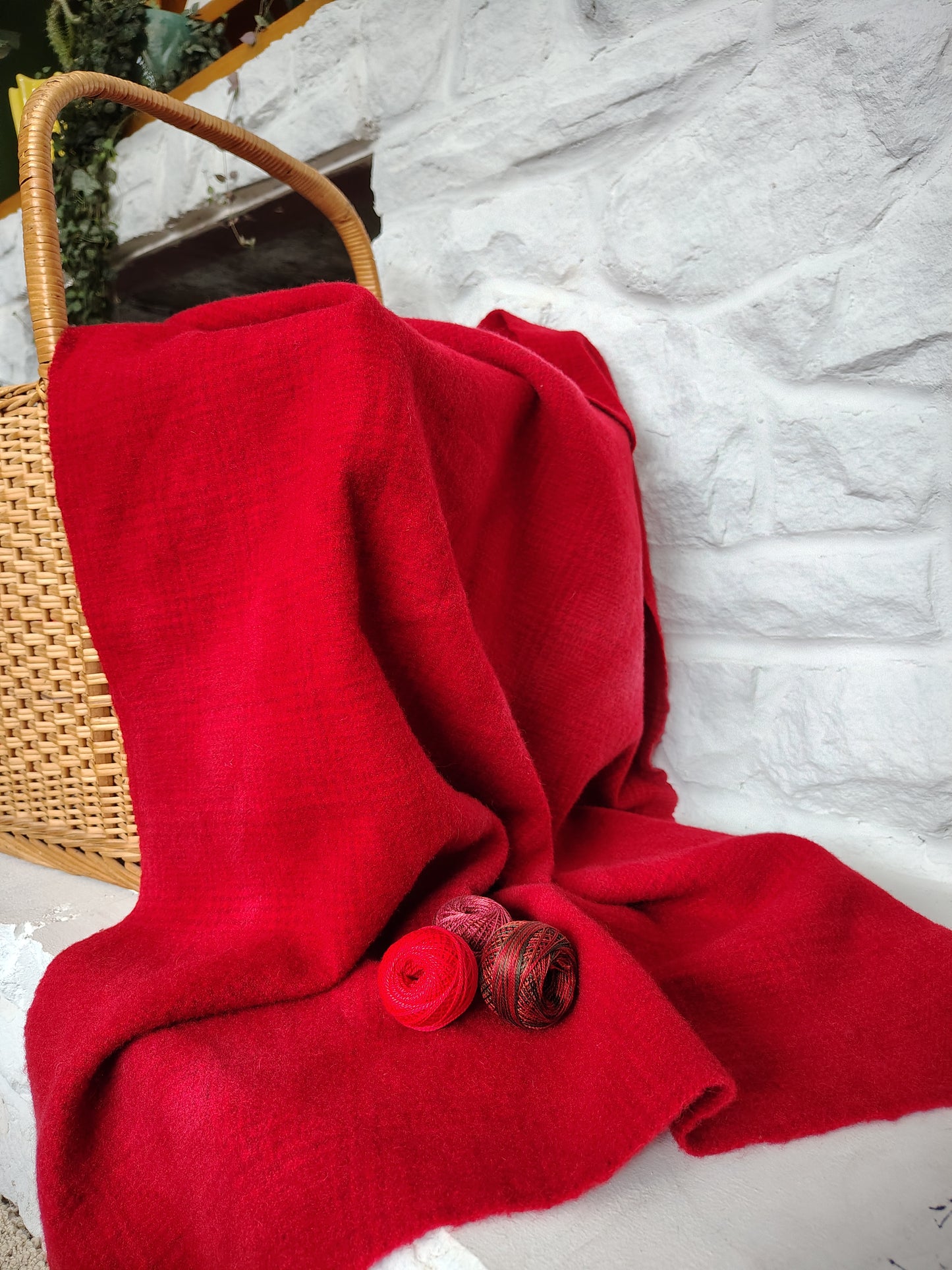 Bright Red Hand Dyed GnP Wool