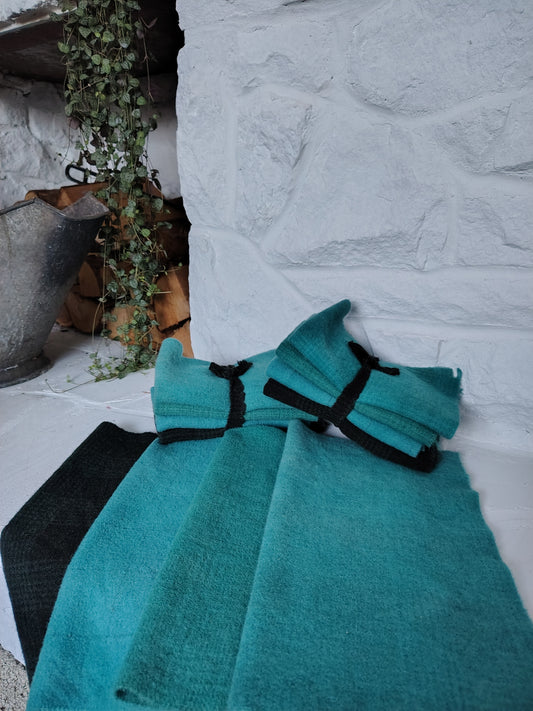 Forest Green Hand Dyed Wool Fat Eighth Bundle
