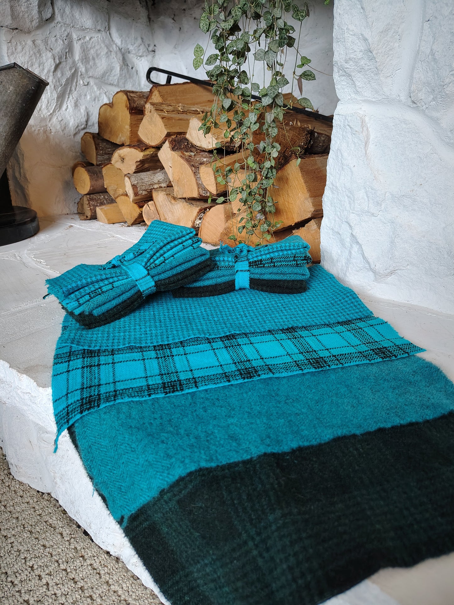 Imperial Blue Hand Dyed Wool Fat Eighth Bundle
