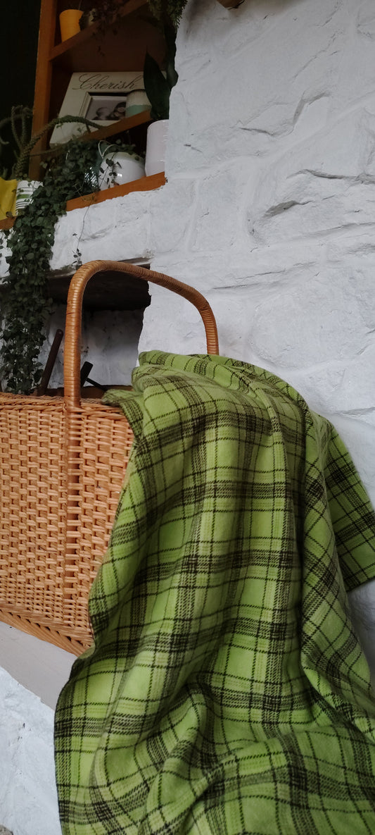 Avocado Hand Dyed Glen Plaid Wool