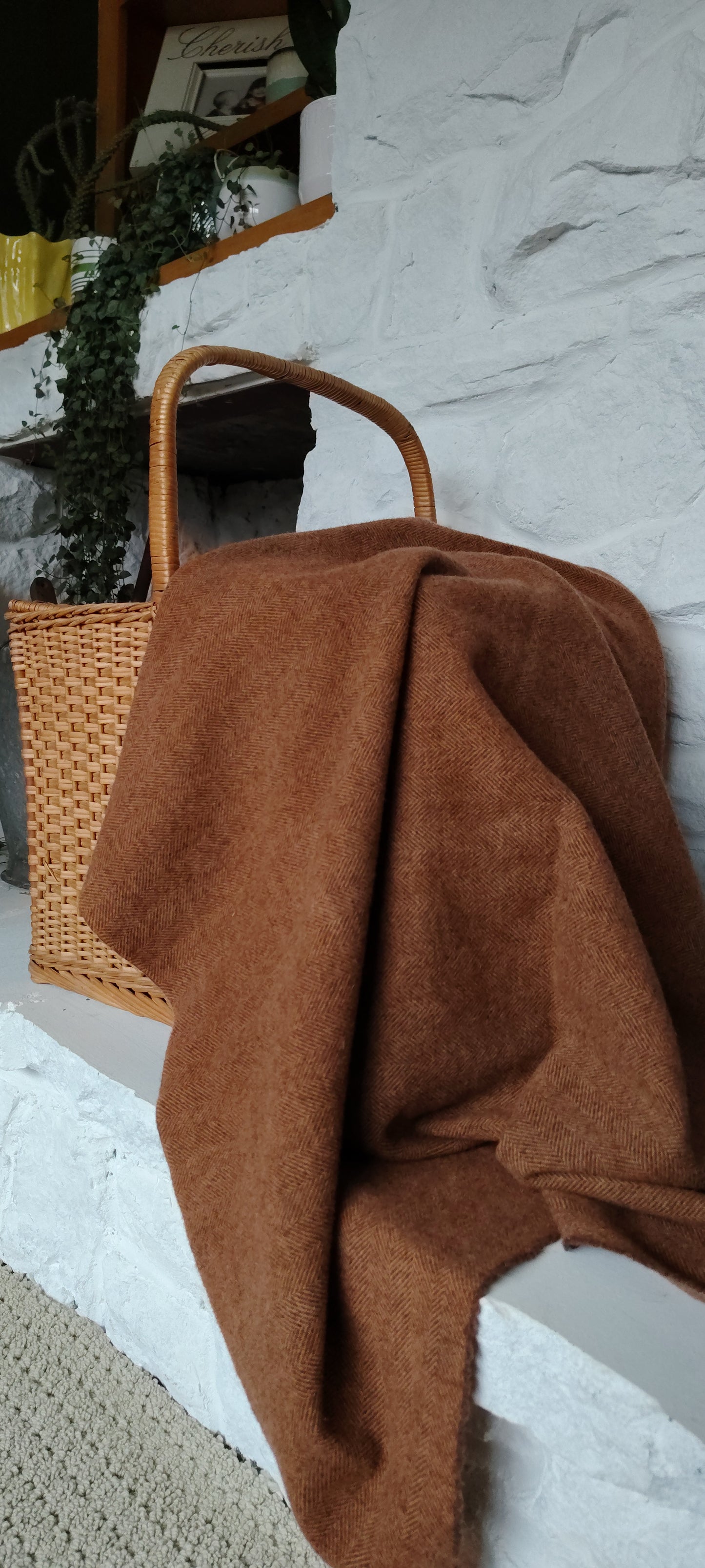 Caramel Hand Dyed Herringbone Wool