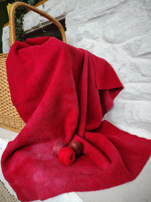 Bright Red Hand Dyed BP Wool