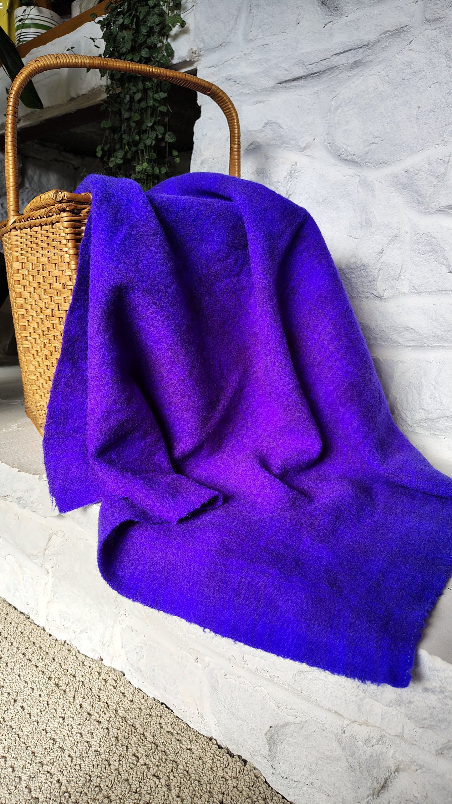 Brilliant Violet Hand Dyed Plaid Wool