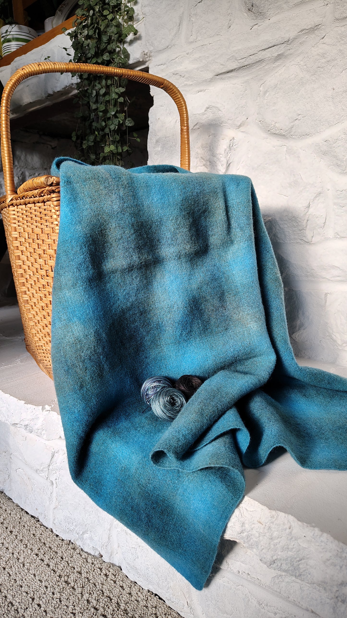 Bright Blue Hand Dyed CS Wool