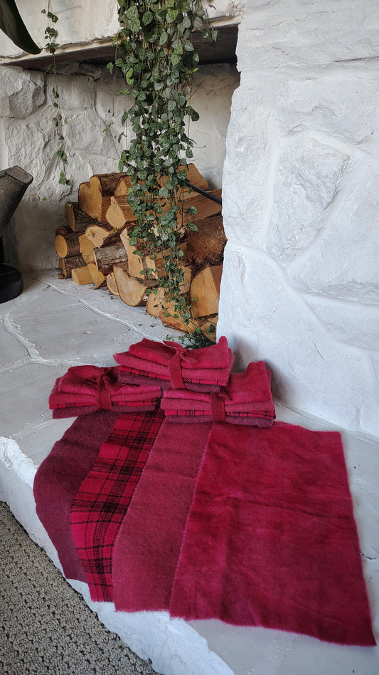 Chili Pepper Hand Dyed Wool Fat Sixteenth Bundle