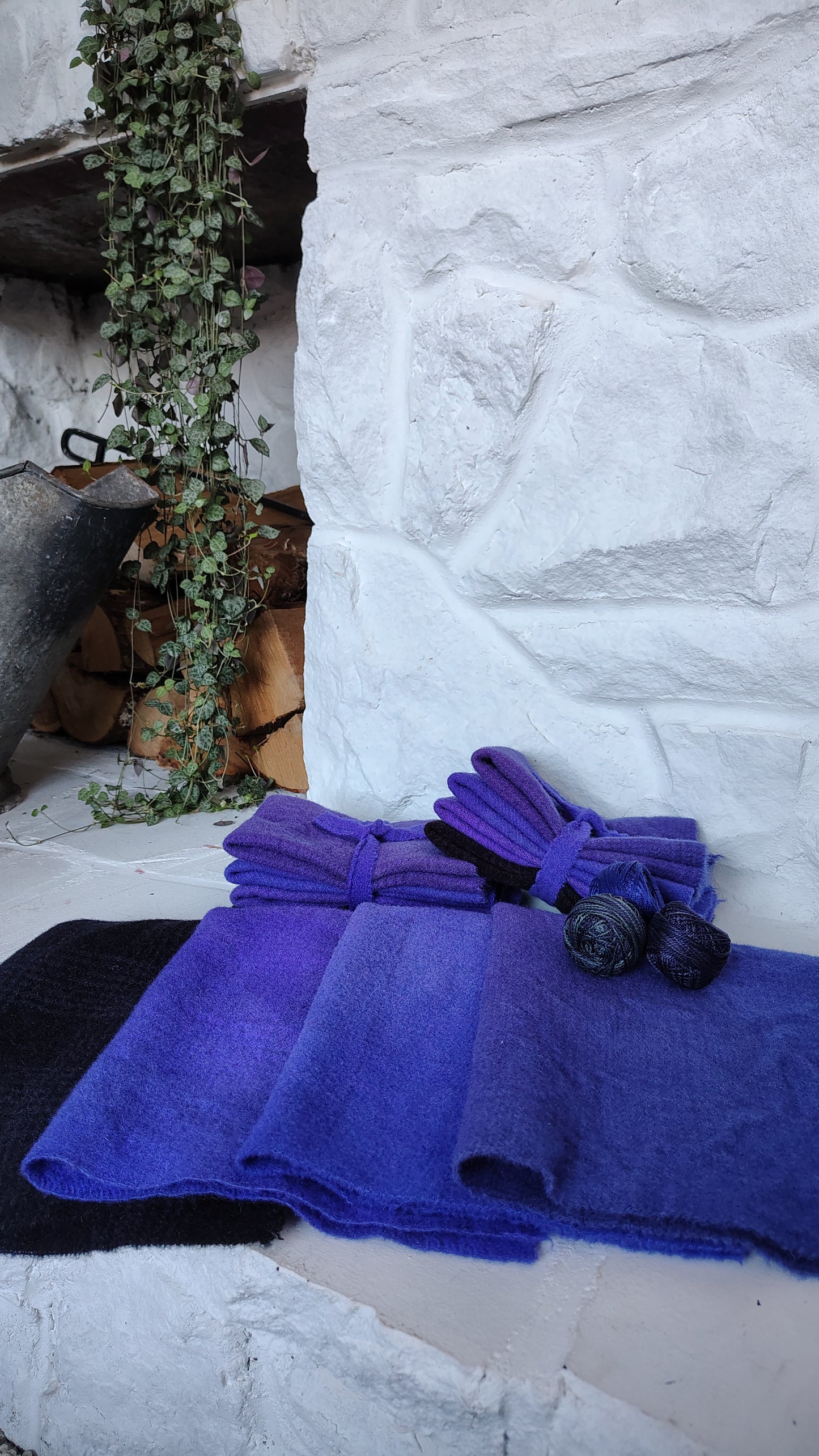 Brilliant Violet Hand Dyed Wool Fat Sixteenth Bundle