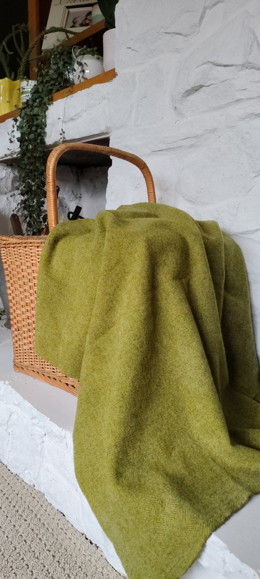 Grasshopper Hand Dyed Herringbone Wool