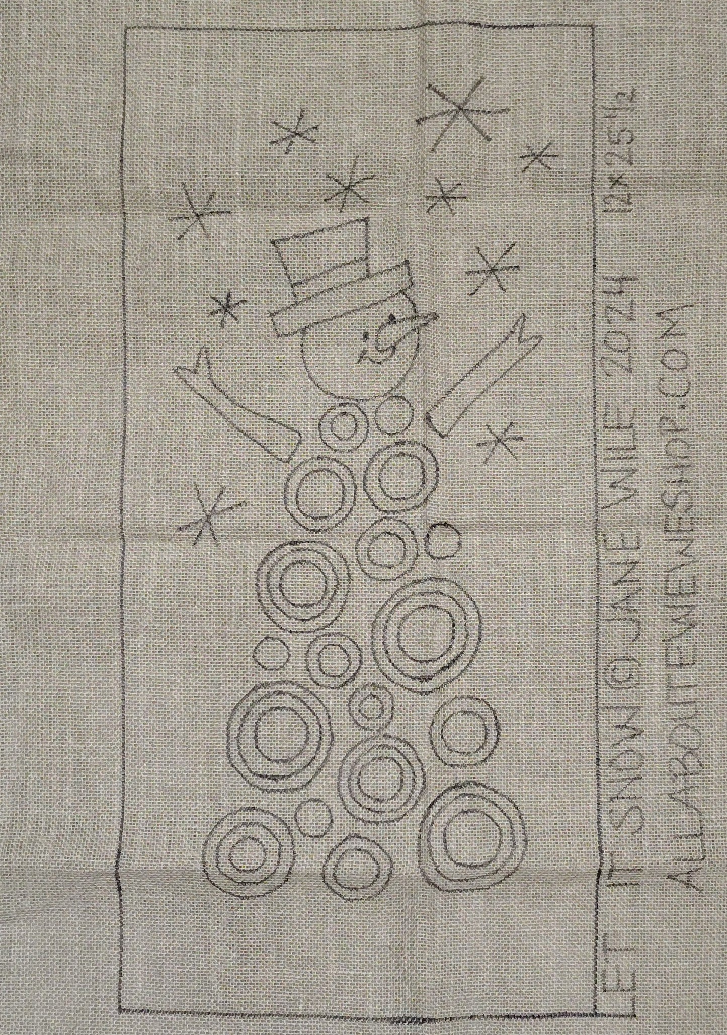 Let It Snow Pattern on Monks Cloth