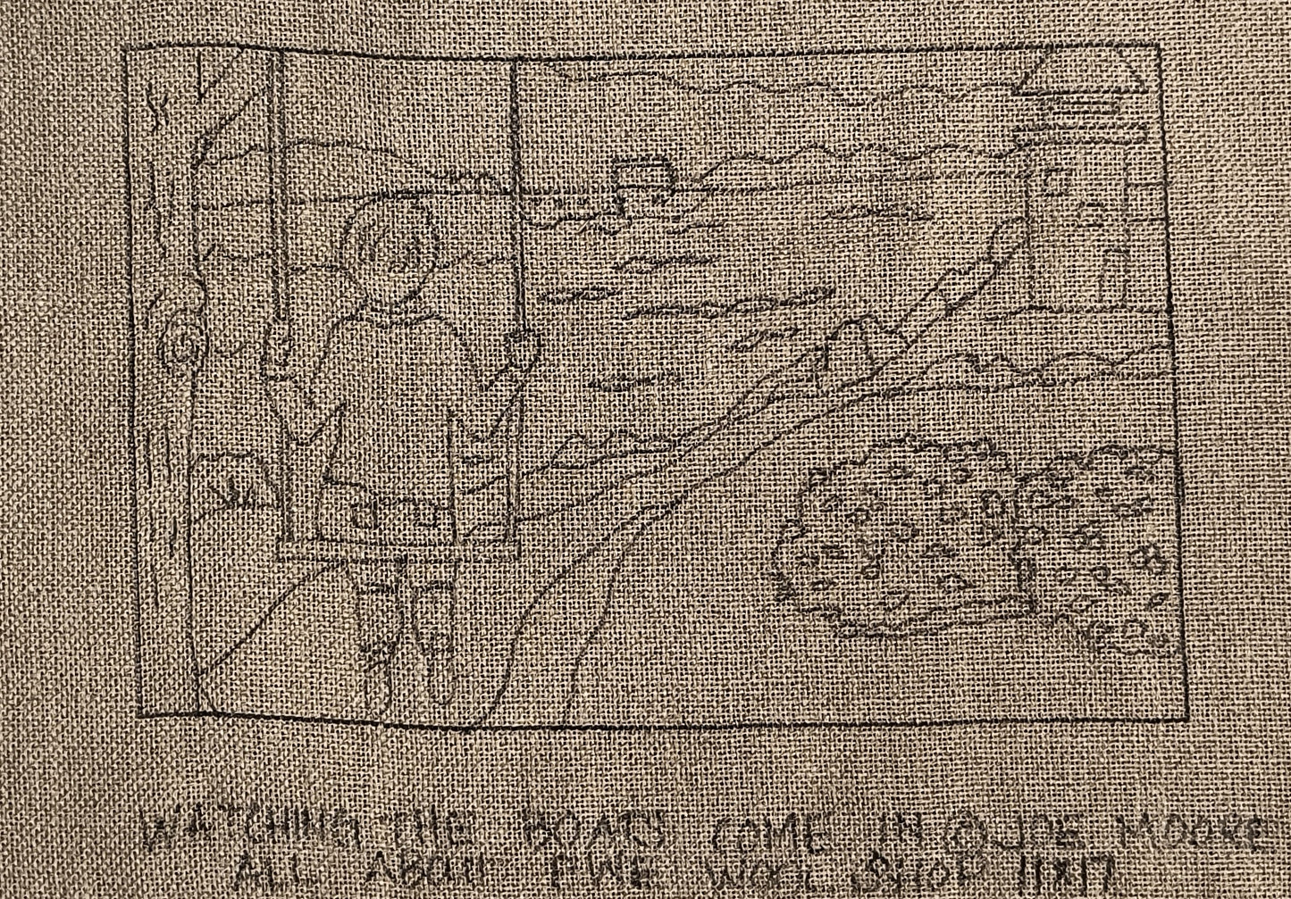 a piece of cloth with a drawing on it