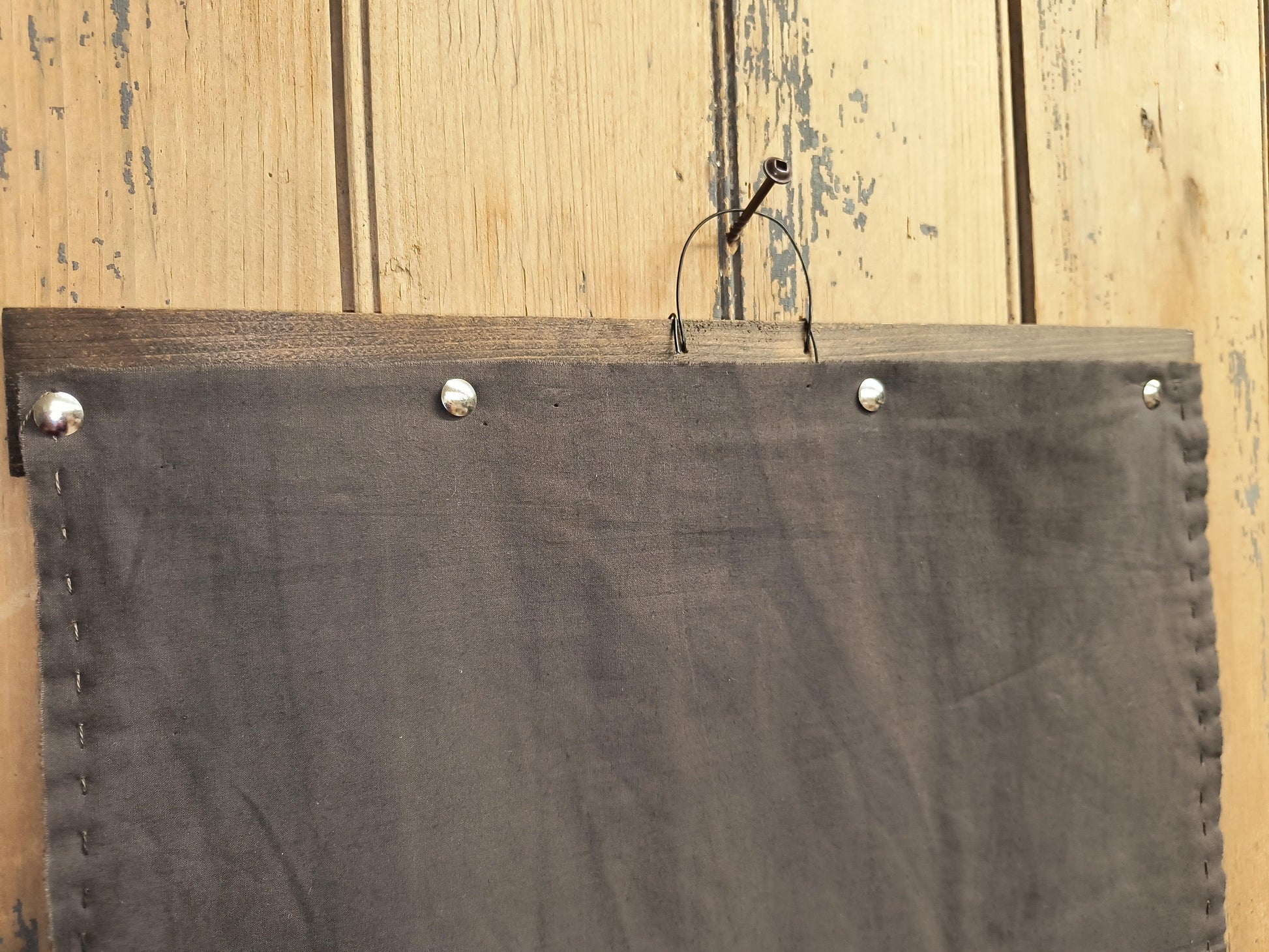 12¼" Wooden Distressed Hanger with Wire - All About Ewe Wool Shop