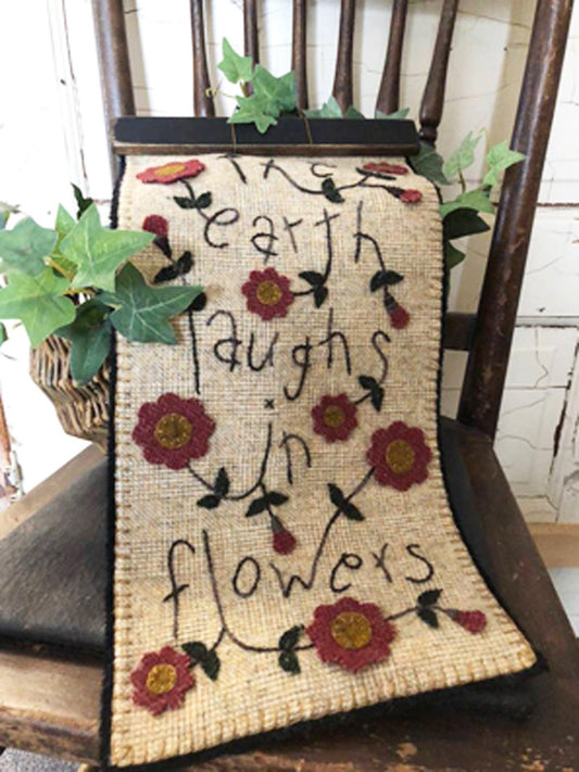The Earth Laughs in Flowers Wall Mat Paper Pattern - All About Ewe Wool Shop