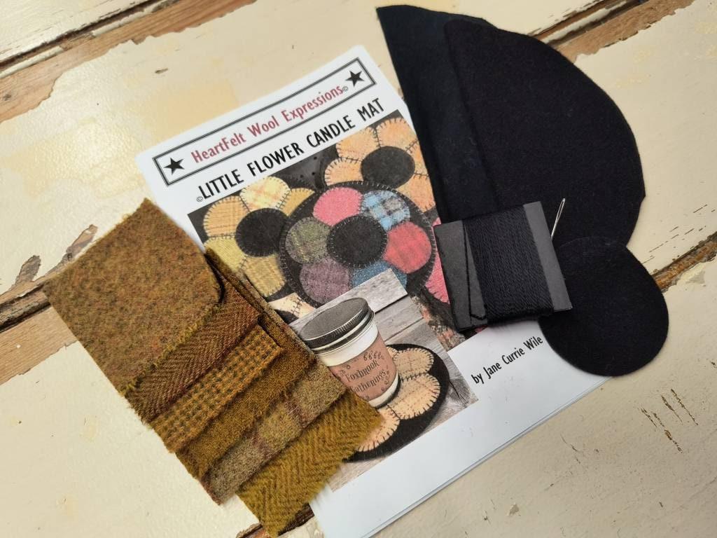 LITTLE FLOWER MAT Kit - All About Ewe Wool Shop